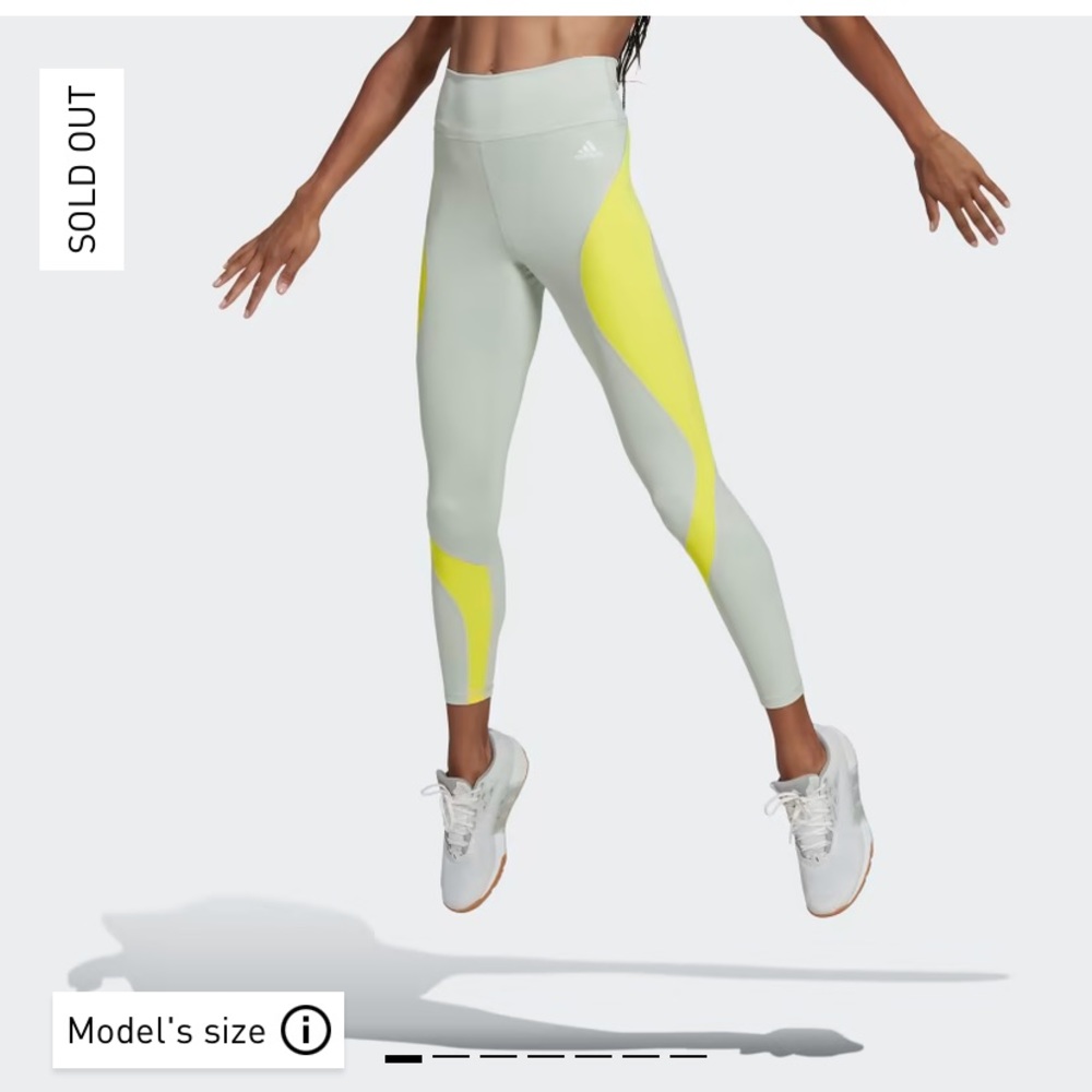 Adidas Training Essentials HIIT Colorblock 7/8 Leggings Size Small